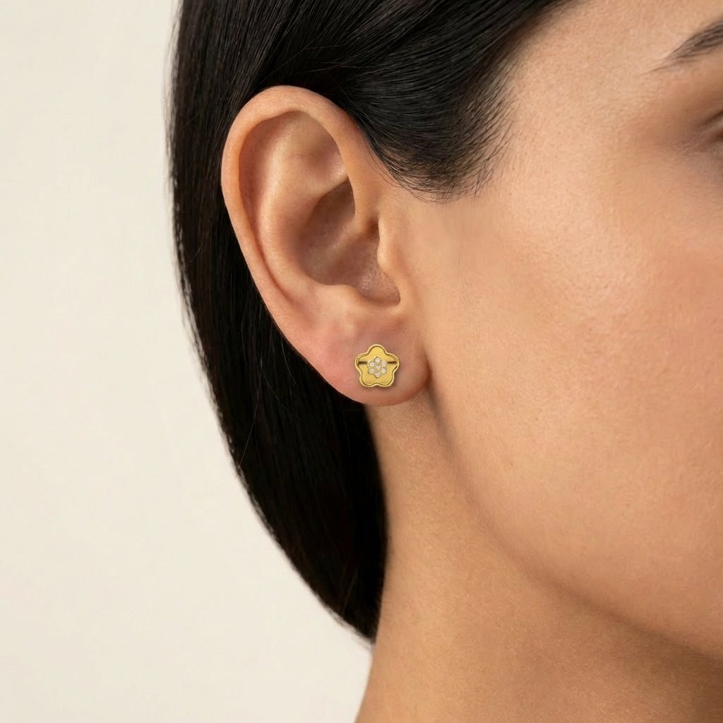 Celestial Crescent Charms 18K model_rose view