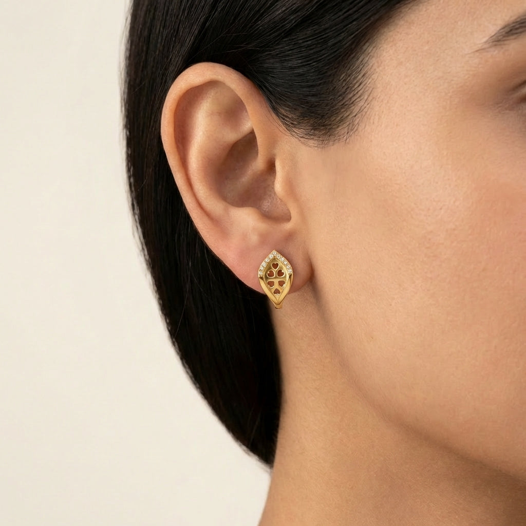 Celestial Serenade Earrings 18K model_rose view