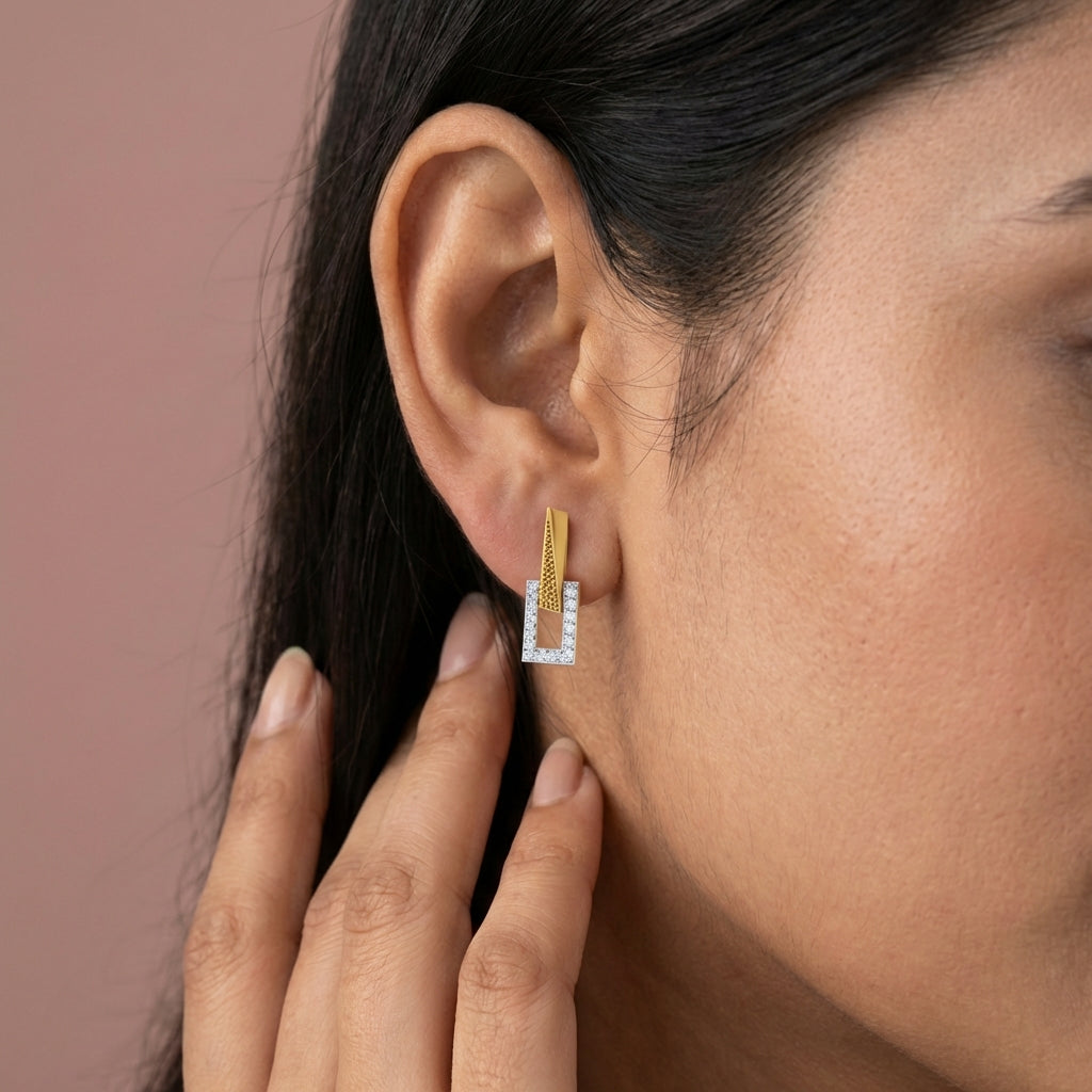 Celestial Serenity Studs 18K model_yellow view