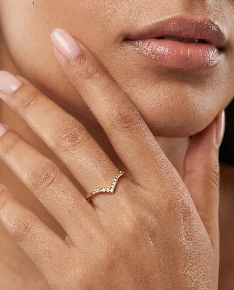 Citrine 18Kt Diamond Ring model_white view
