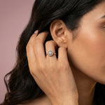 Coral Glow 18Kt Diamond Ring model_rose view