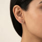 Cosmic Crescent Earrings 18K model_rose view
