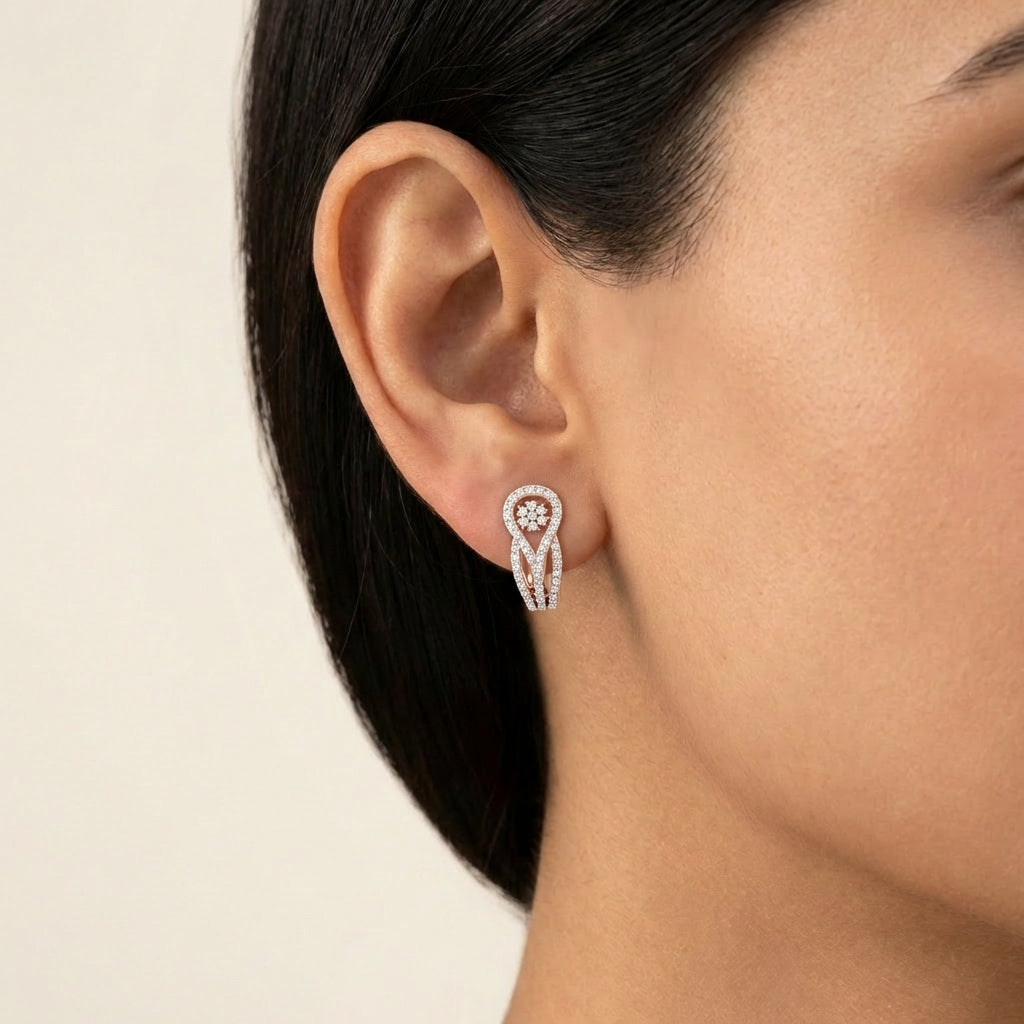 Dazzling Dawn Hoops model_rose-1 view
