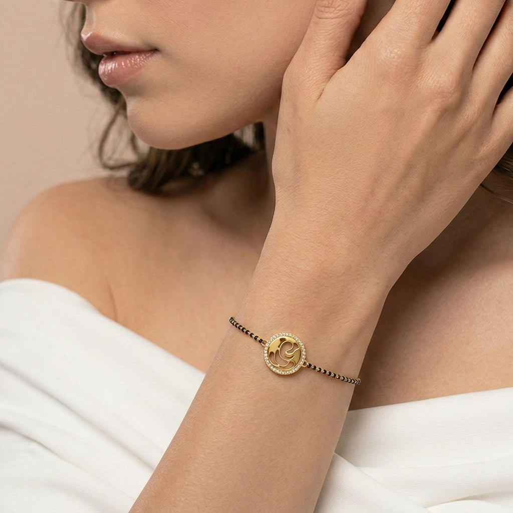 Divine Ganesha Gem Bracelet 18K model_rose-1 view