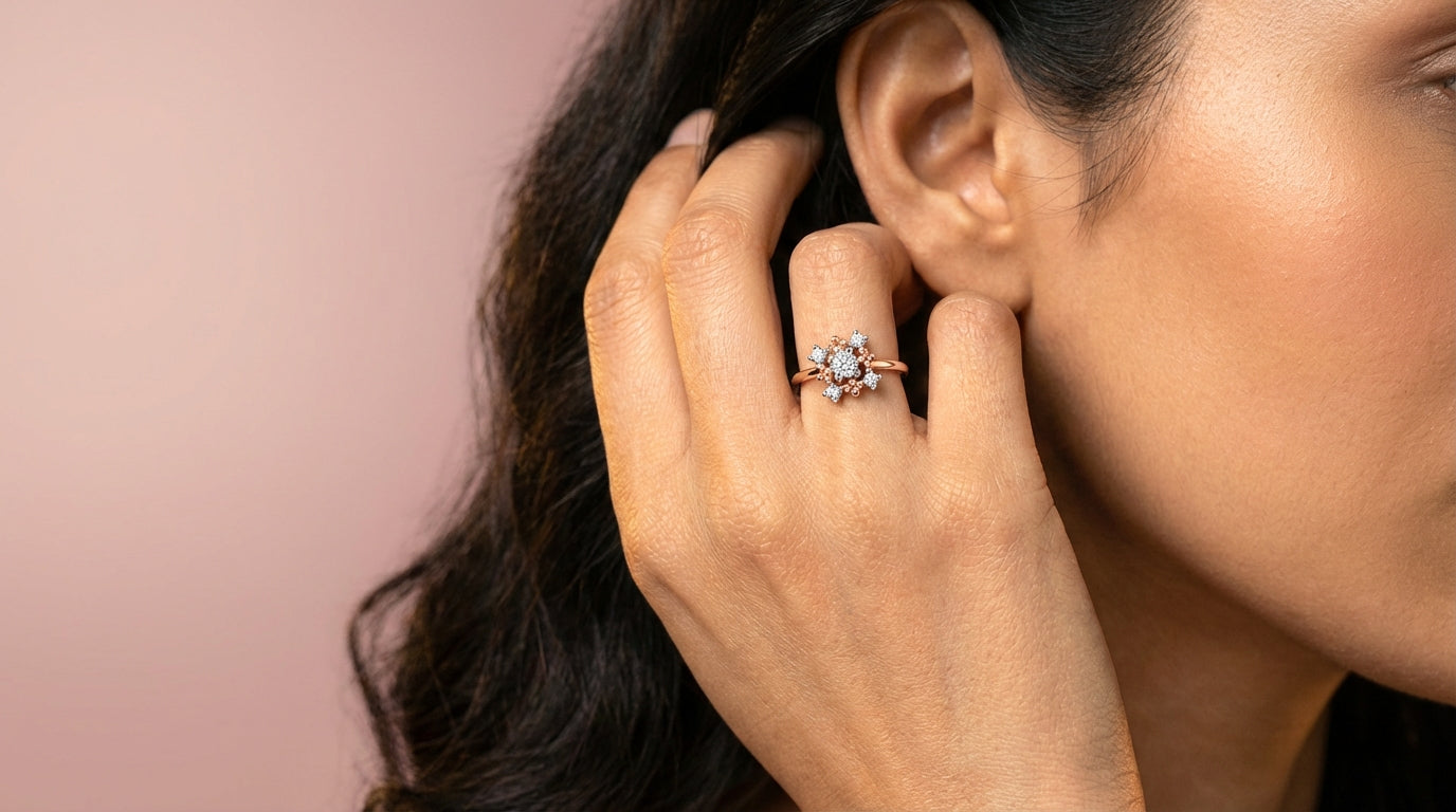 Dreamglow 18Kt Diamond Ring model_rose view