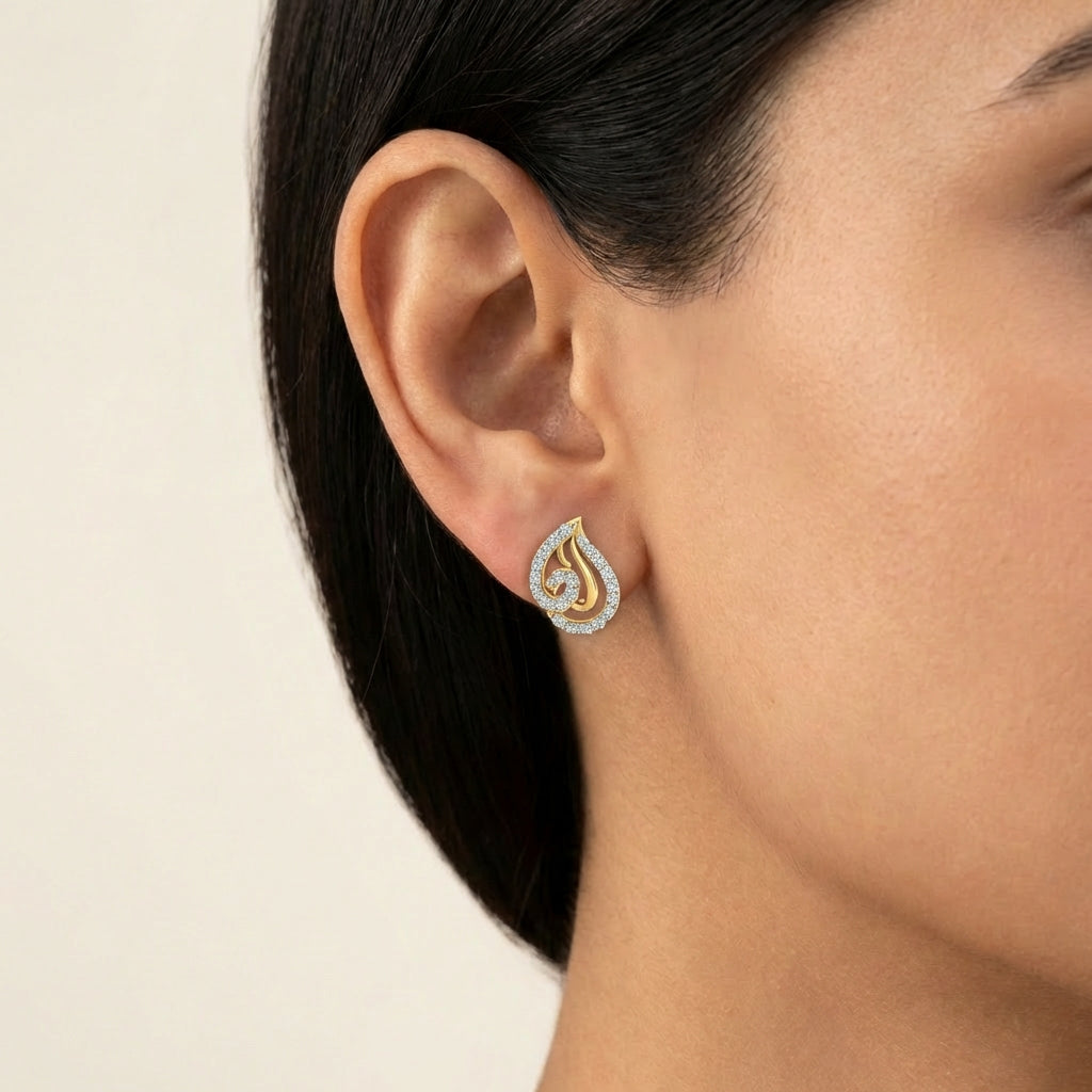 Enchanted Orchid Diamond Drops 18K model_rose view