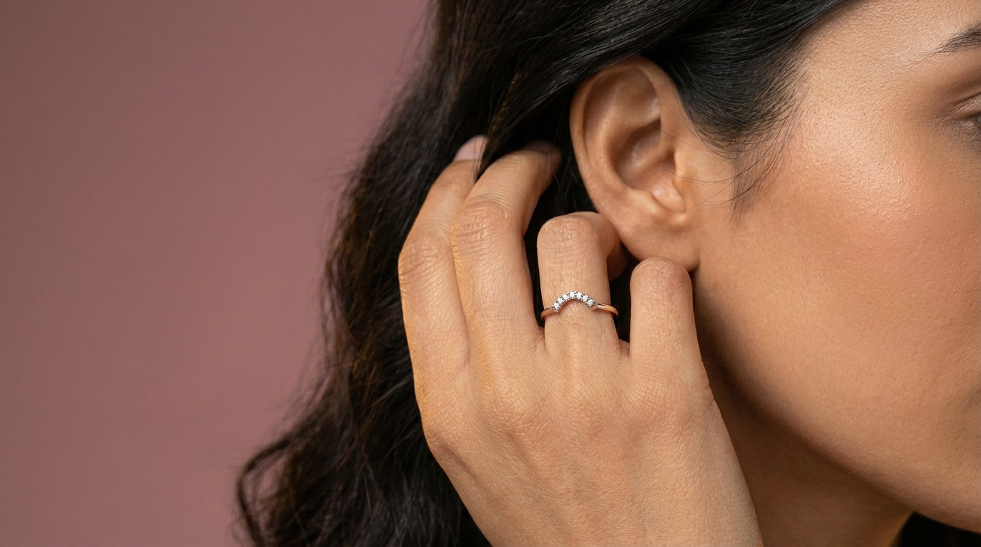 Euphoria 18Kt Diamond Ring model_rose view