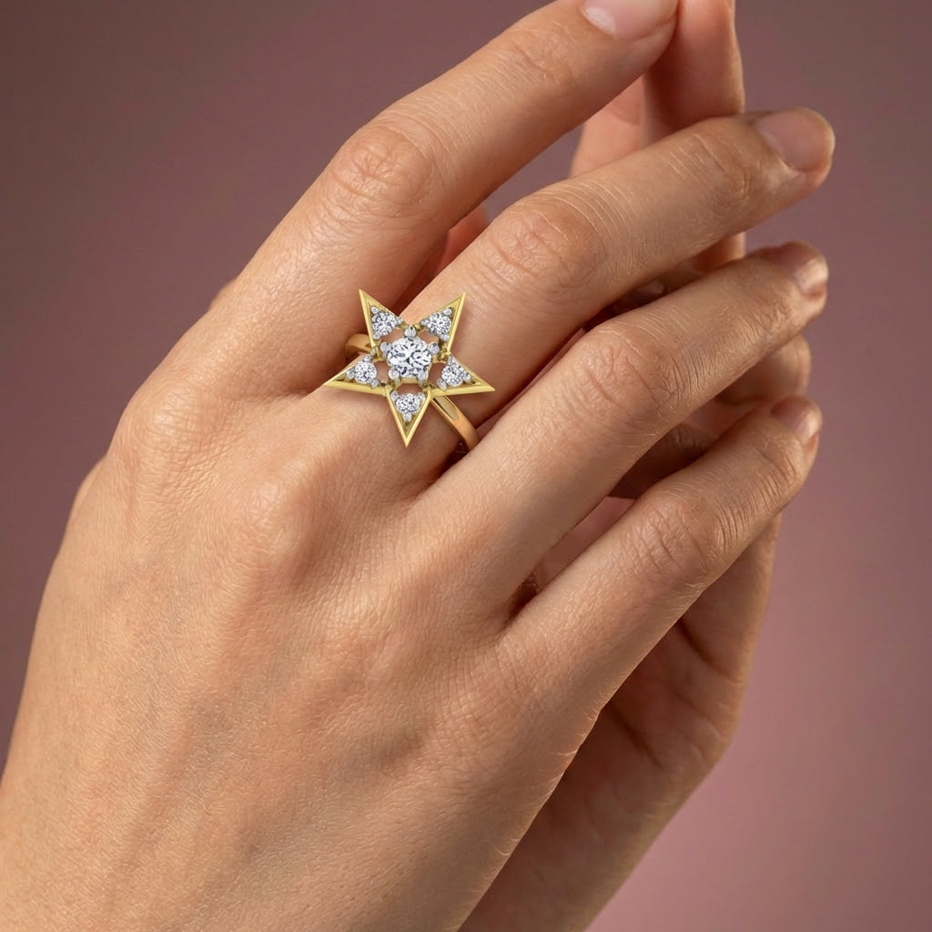 Glamour 18Kt Diamond Ring model view