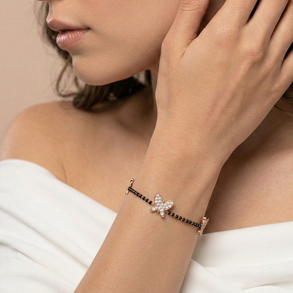 Gleaming Gossamer Diamond Bracelet 18K model_rose-1 view