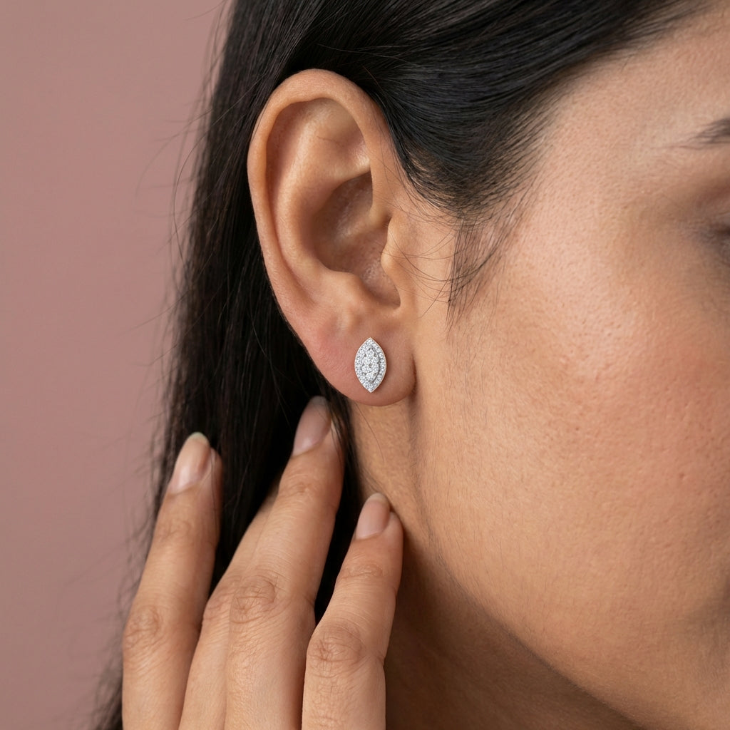 Glimmer Grove Studs 18K model_yellow view