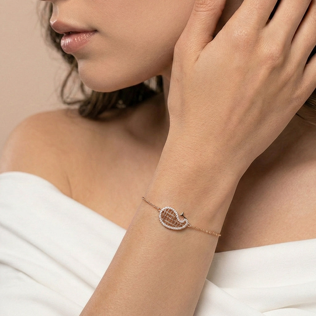 Glimmering Gracefulness Chain Bracelet 18K model_rose-1 view