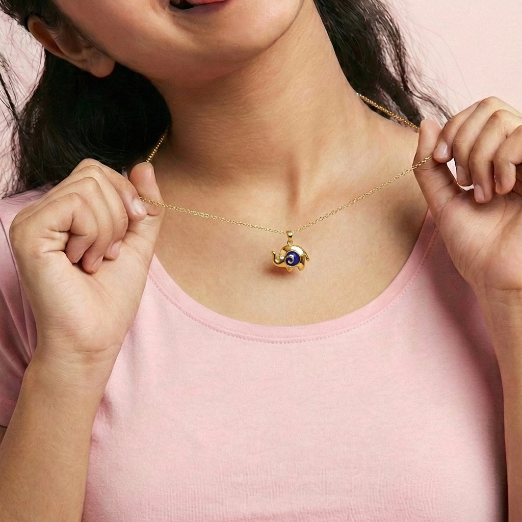 Gossamer Galaxy Necklace model_yellow view