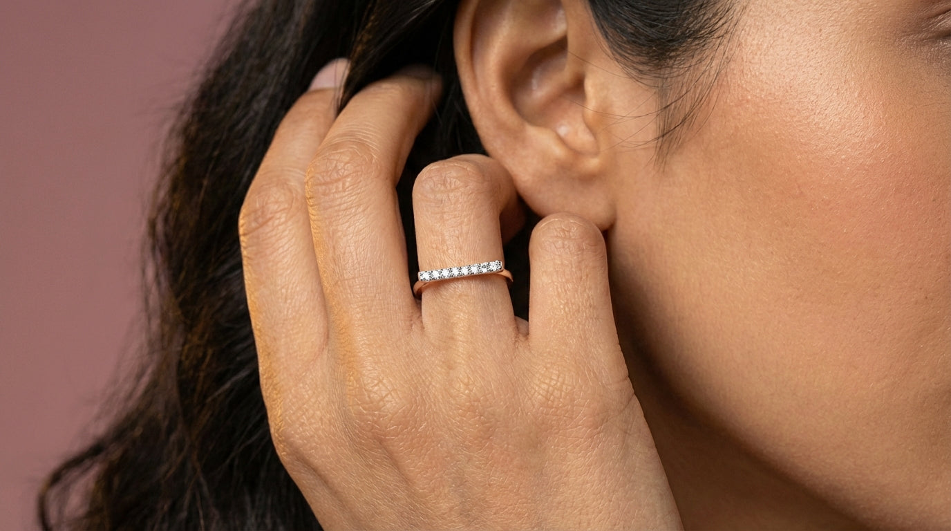 Gratitude 18Kt Diamond Ring model_rose view