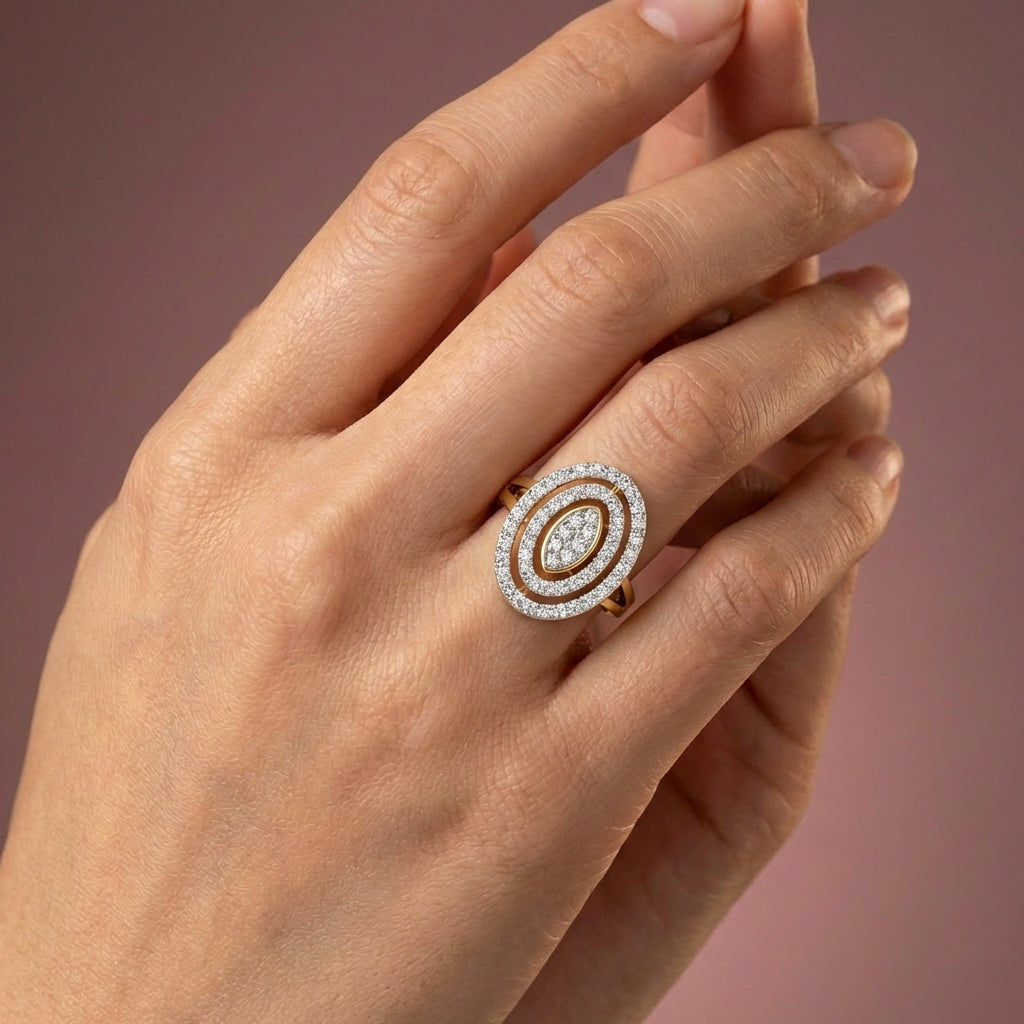 Lagoon 18Kt Diamond Ring For Women model view