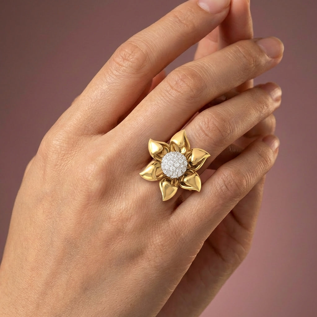 Midnight Serenade 18Kt Diamond Ring model view
