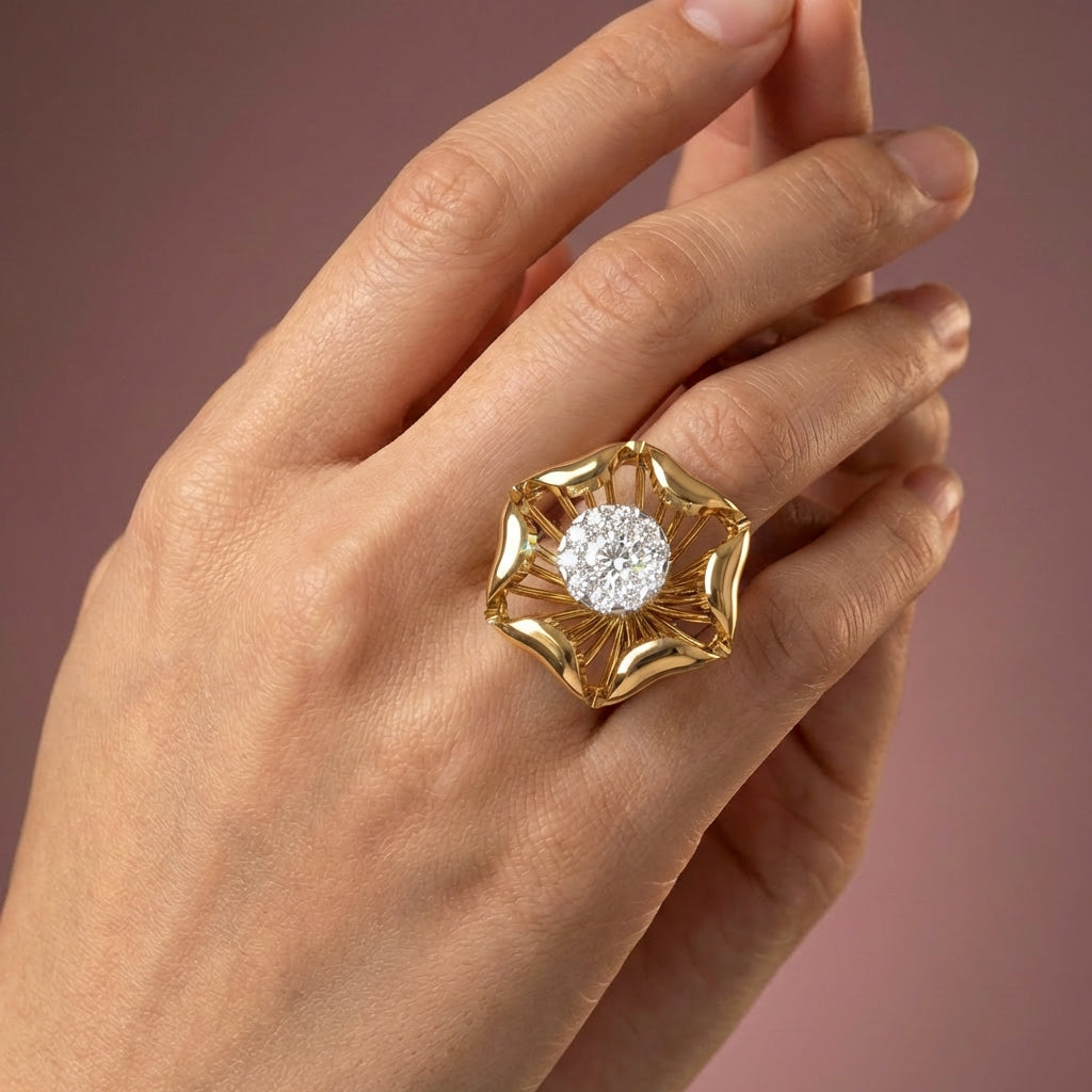 Moonlit Majesty 18Kt Diamond Ring model view