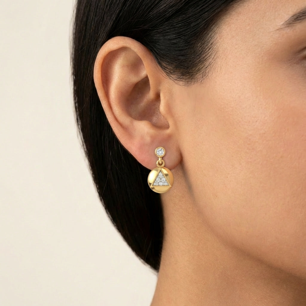 Mystic Mirage Earrings 18K model_rose view