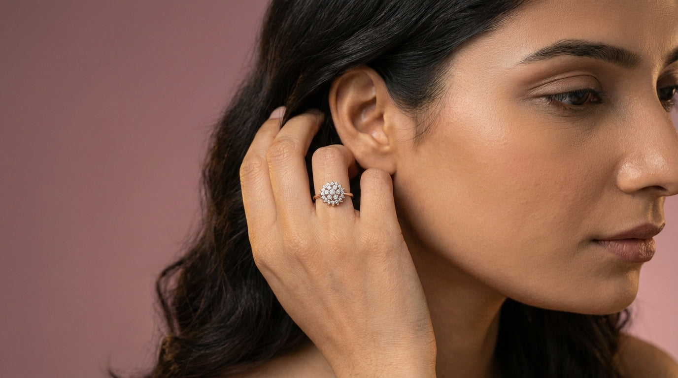 Mystify 18Kt Diamond Ring model_rose view