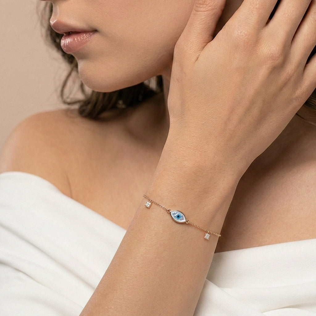 Radiant Cascade Chain Bracelet 18K model_rose-1 view