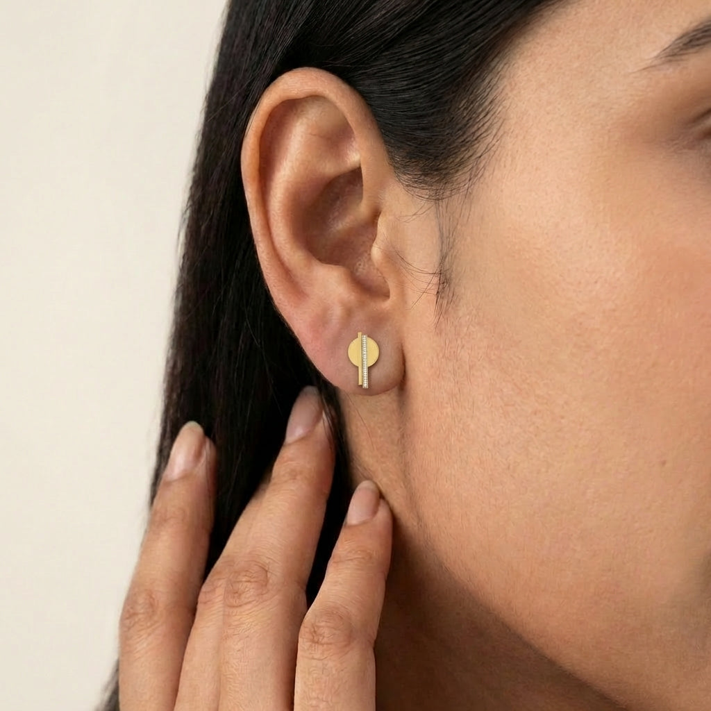Radiant Rose Diamond Drops 18K model_rose view