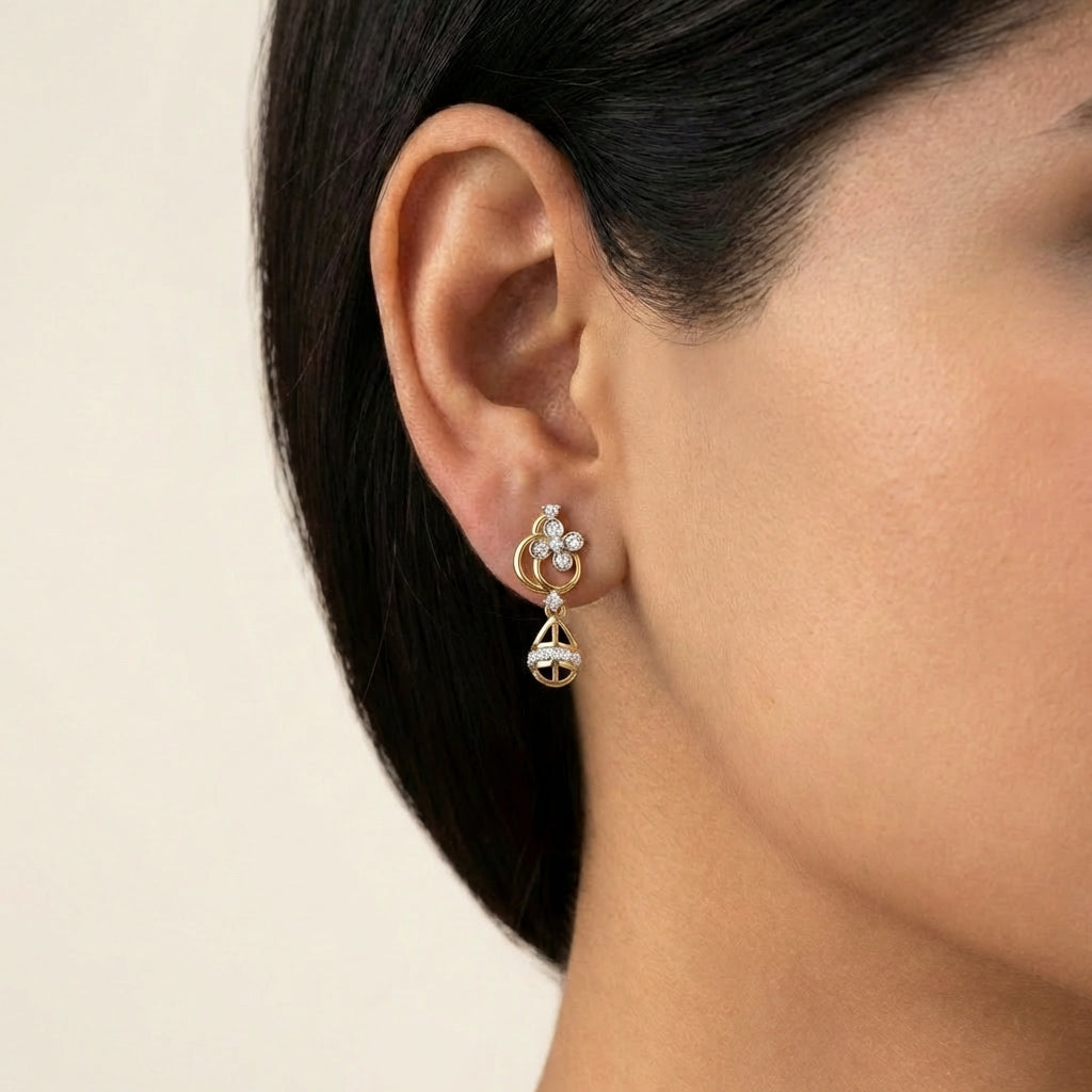 Radiant Rosewood Earrings 18K model_rose view