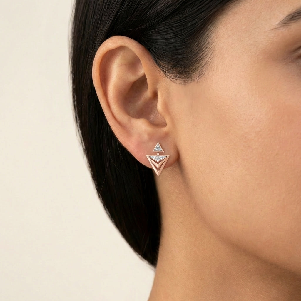 Regal Resplendence Diamond Drops 18K model_rose view