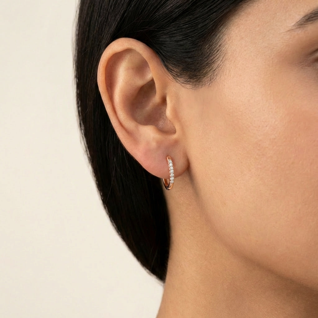 Royal Radiance Diamond Earring 18K model_rose view