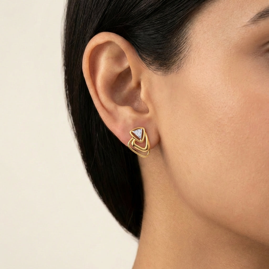 Serenity Shimmer Drops 18K model_rose view