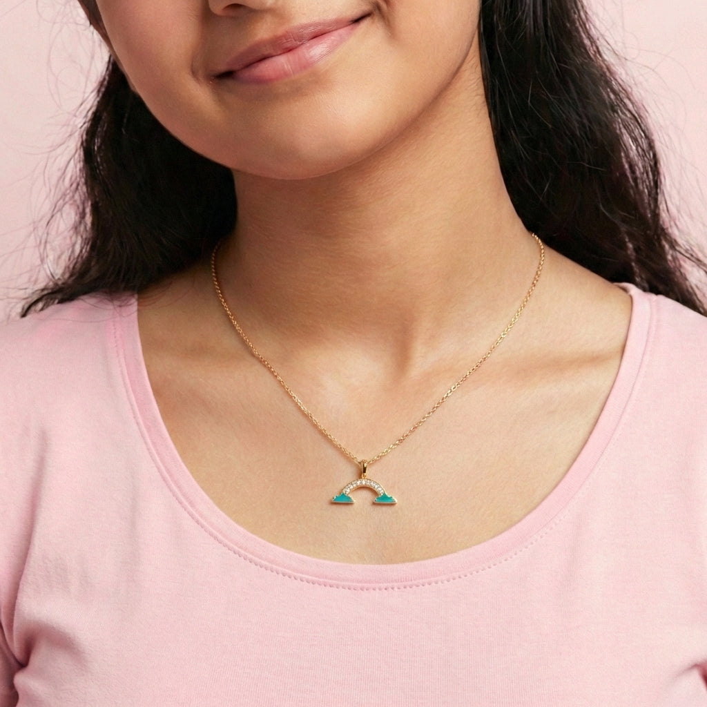 Shimmering Splendor Diamond Necklace model_rose view