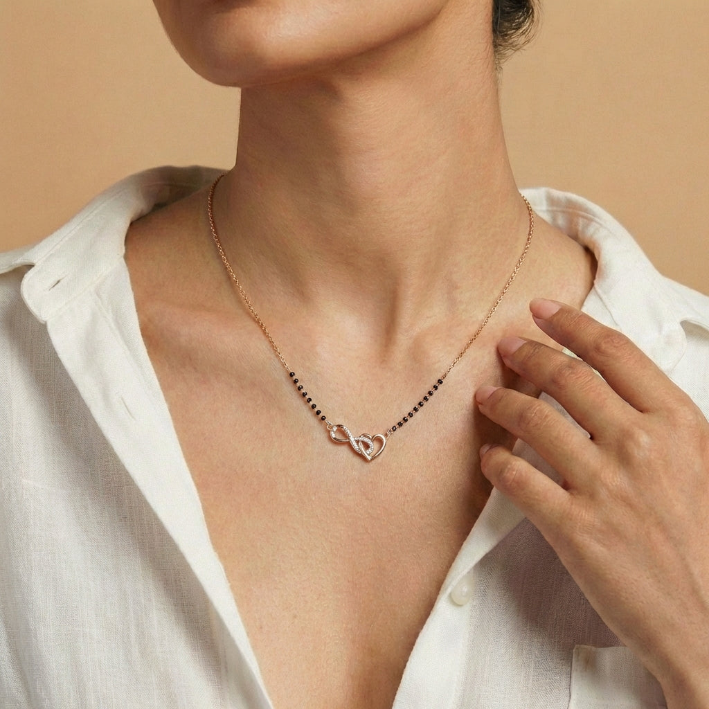 Shubh Vivah Mangalsutra 18k model_rose view