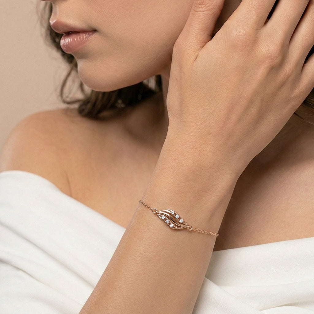 Sparkling Sands Chain Bracelet 18K model_rose-1 view