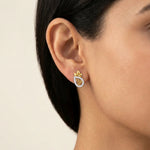Sparkling Stream Earrings 18K model_rose view