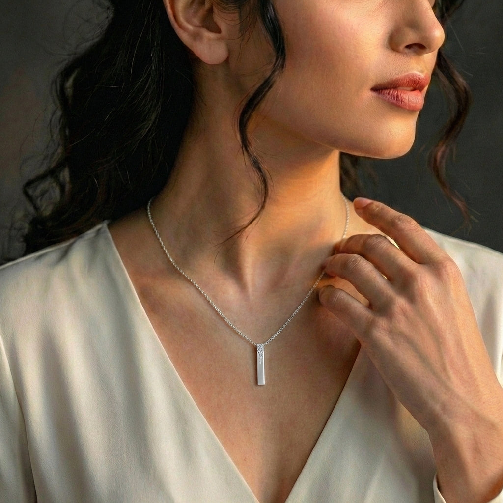 Starlit Majesty Necklace 18k model_white view