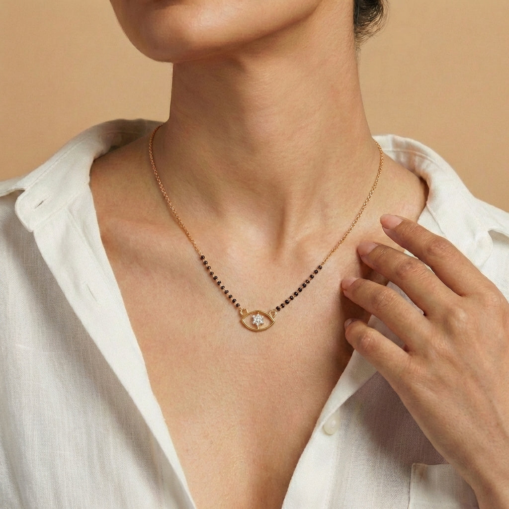 Surya Shubh Mangalsutra 18k model_rose view