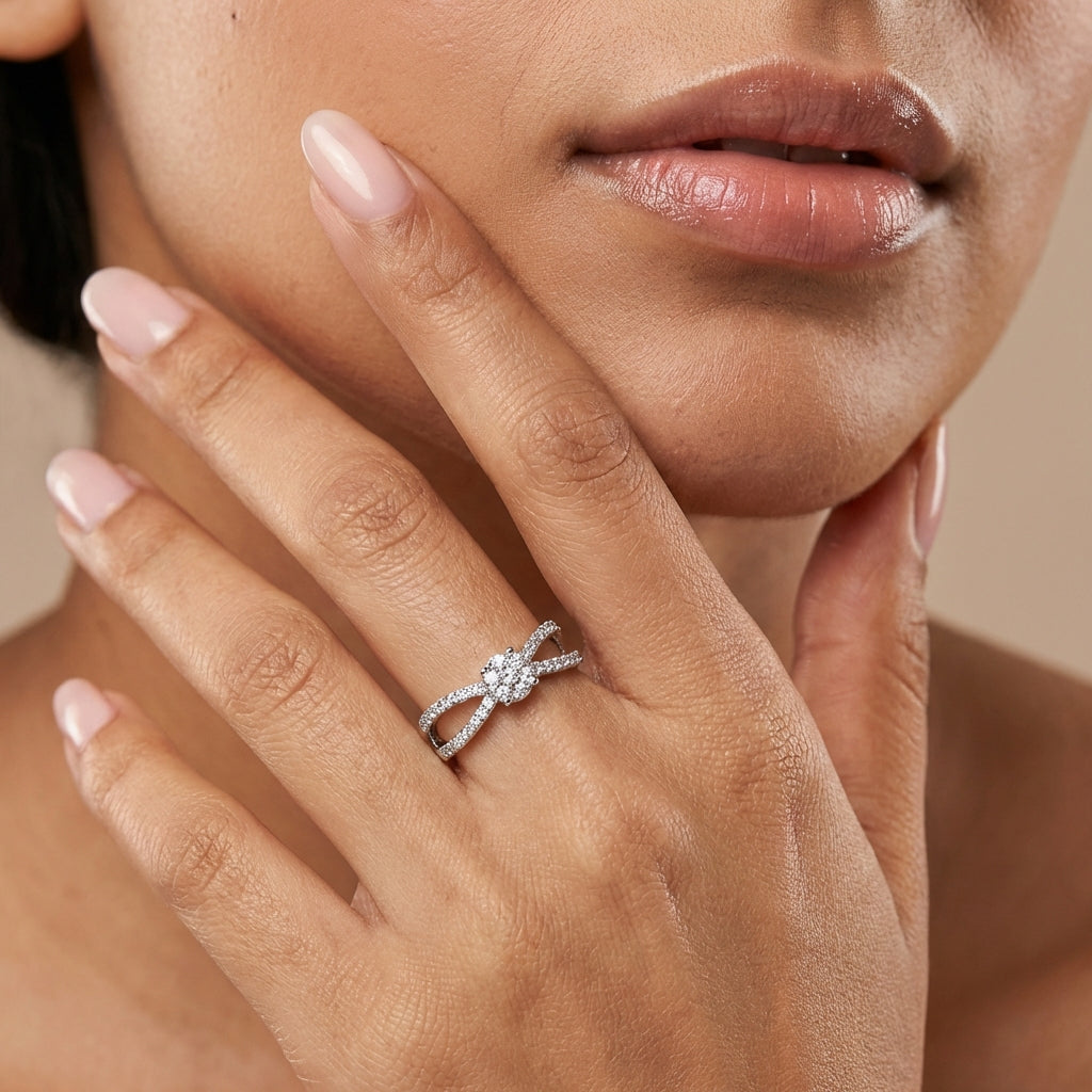 Whispering Sky 18Kt Diamond Ring model_white view