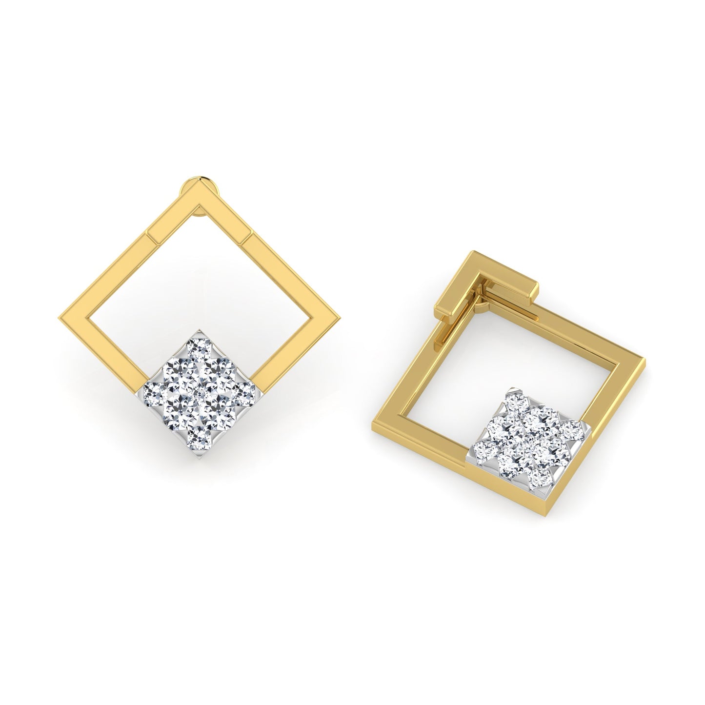 Regal Radiance Diamond Hoops 18K