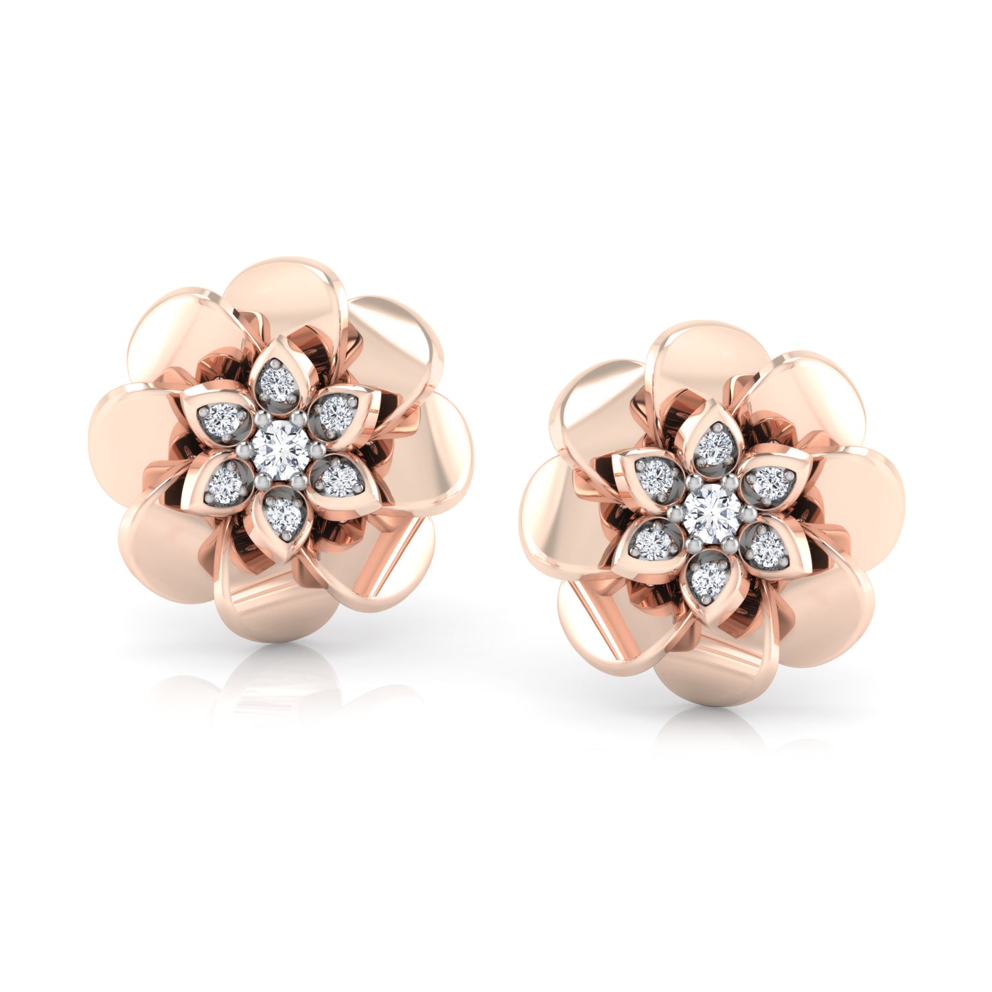 Aurora Arc Diamond Studs 18K