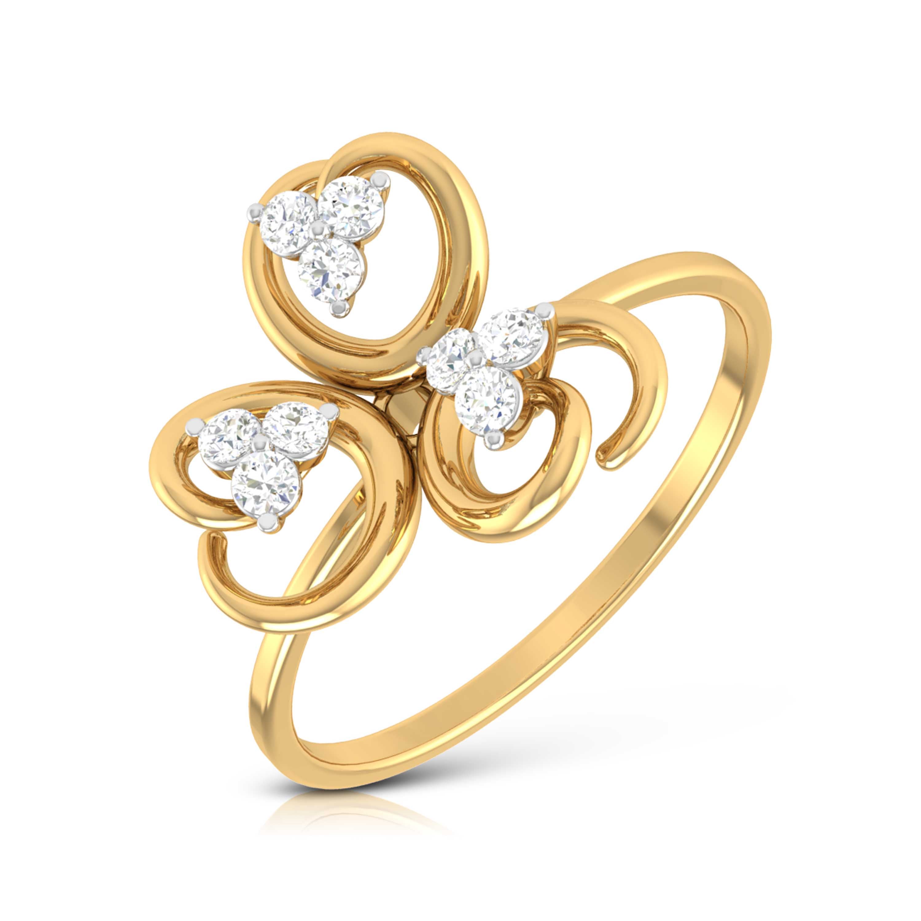 Crimson Cascade 14Kt Diamond Ring