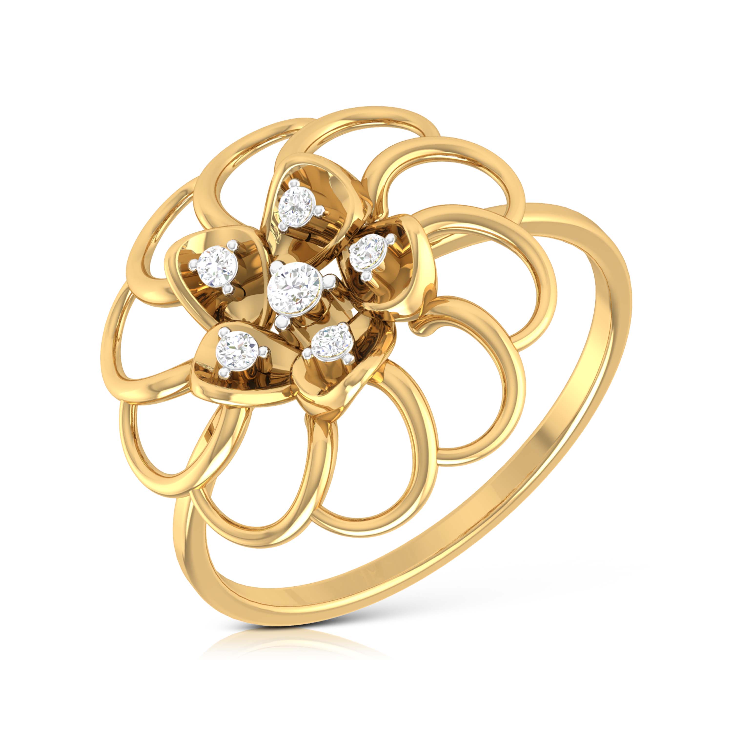 Gilded Grace 14Kt Diamond Ring