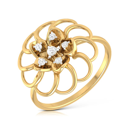 Gilded Grace 14Kt Diamond Ring