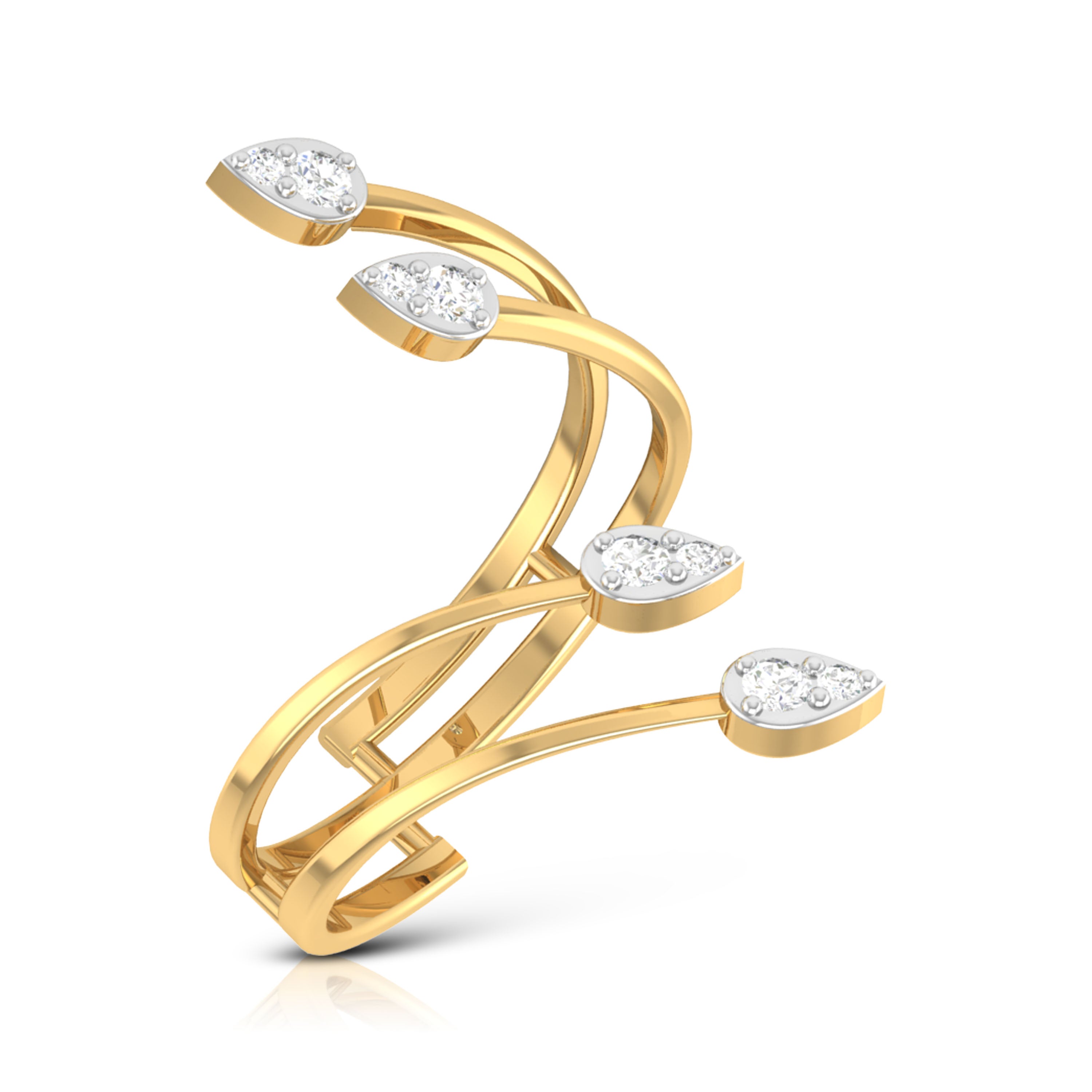 Prismatic Pinnacle 14Kt Diamond Ring