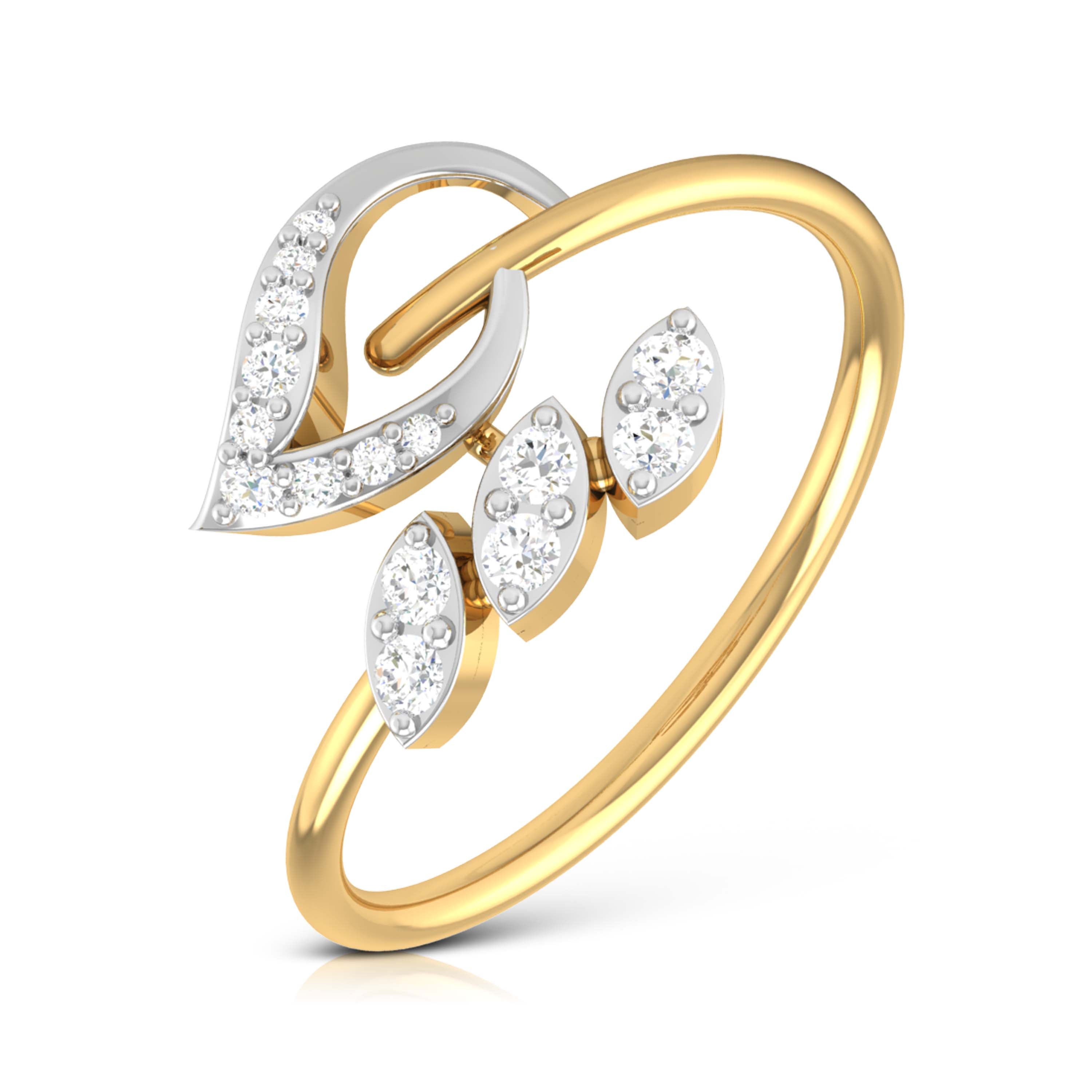 Celestial Cascade Crown 14Kt Diamond Ring