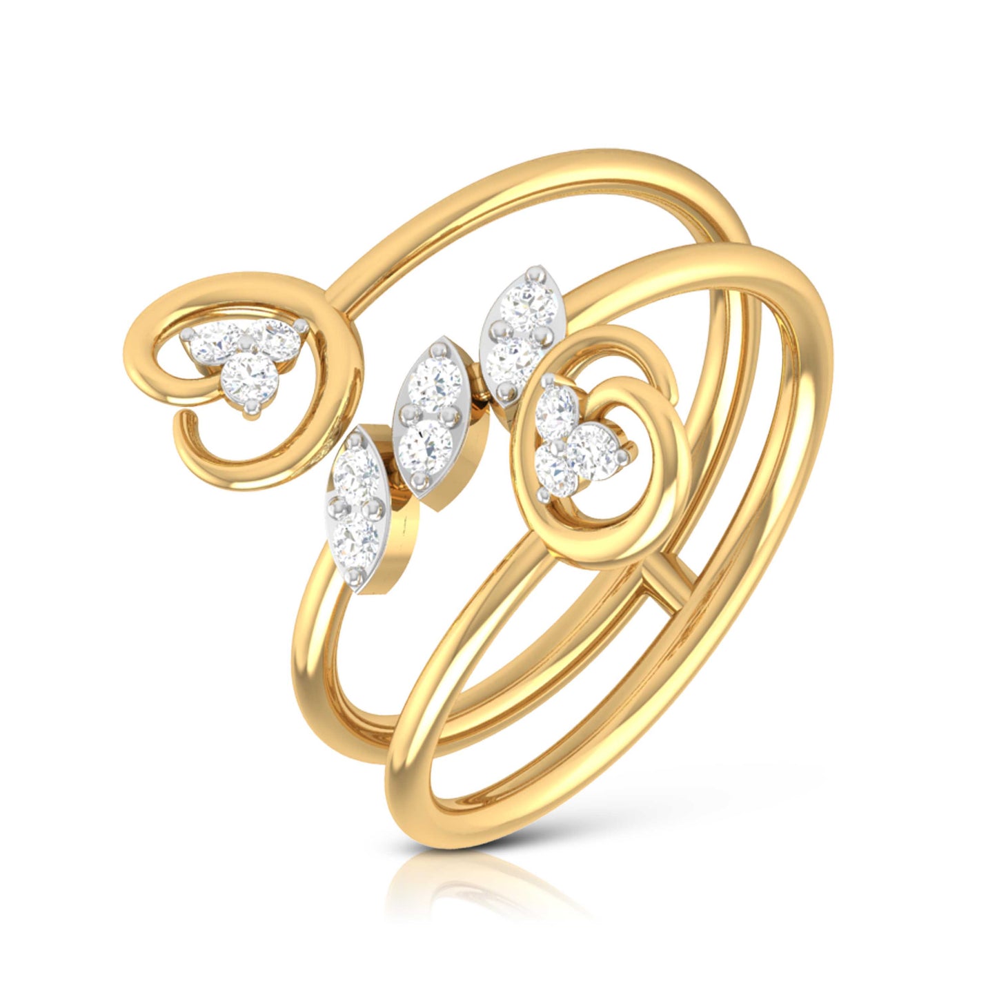 Opulent Oceanic Opus 14Kt Diamond Ring