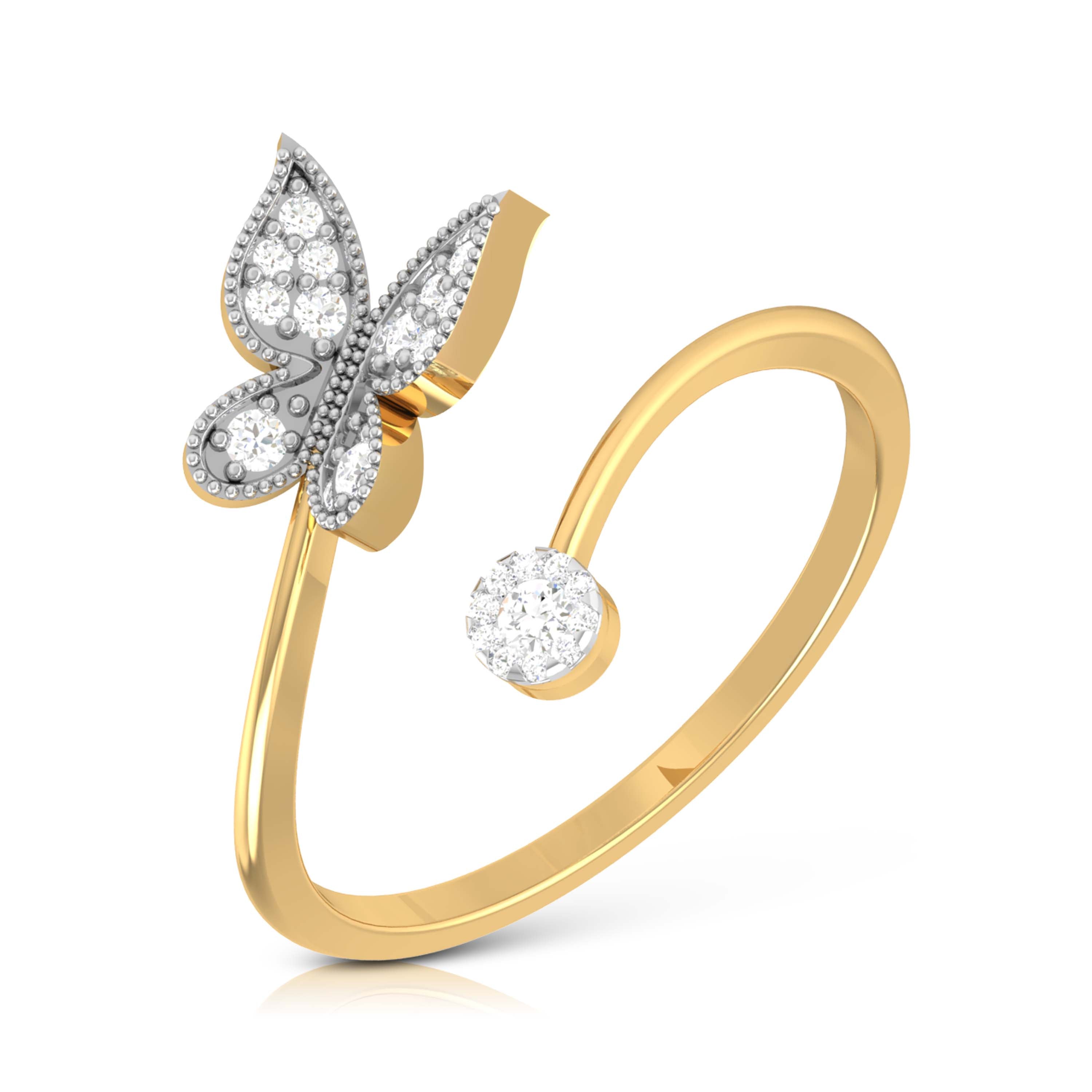 Regal Rosewood Radiant Elegance 14Kt Diamond Ring