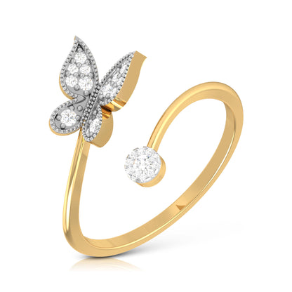 Regal Rosewood Radiant Elegance 14Kt Diamond Ring