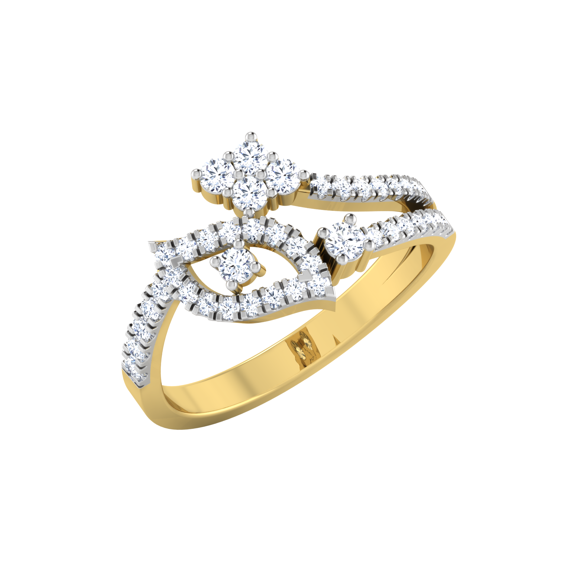 Celestial Cascade Crown Diamond Crown Ring