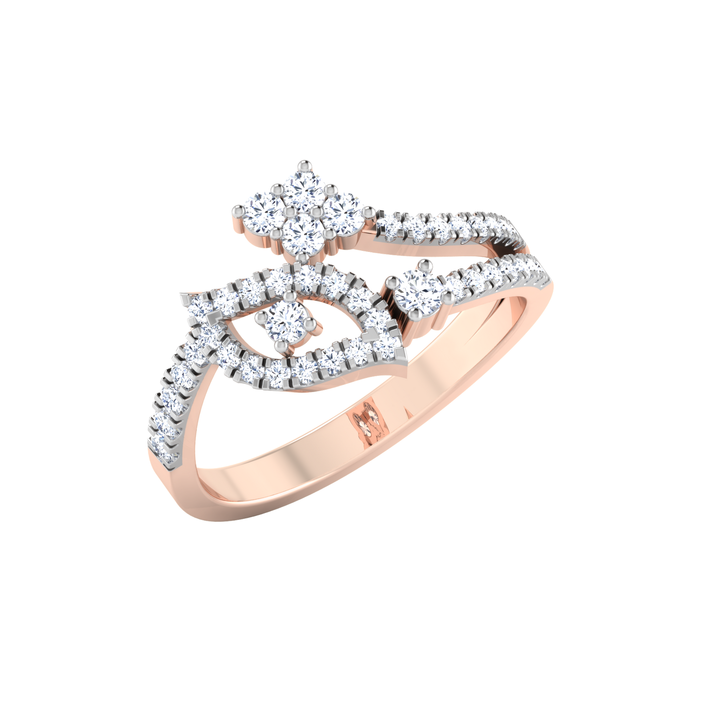 Celestial Cascade Crown Diamond Crown Ring