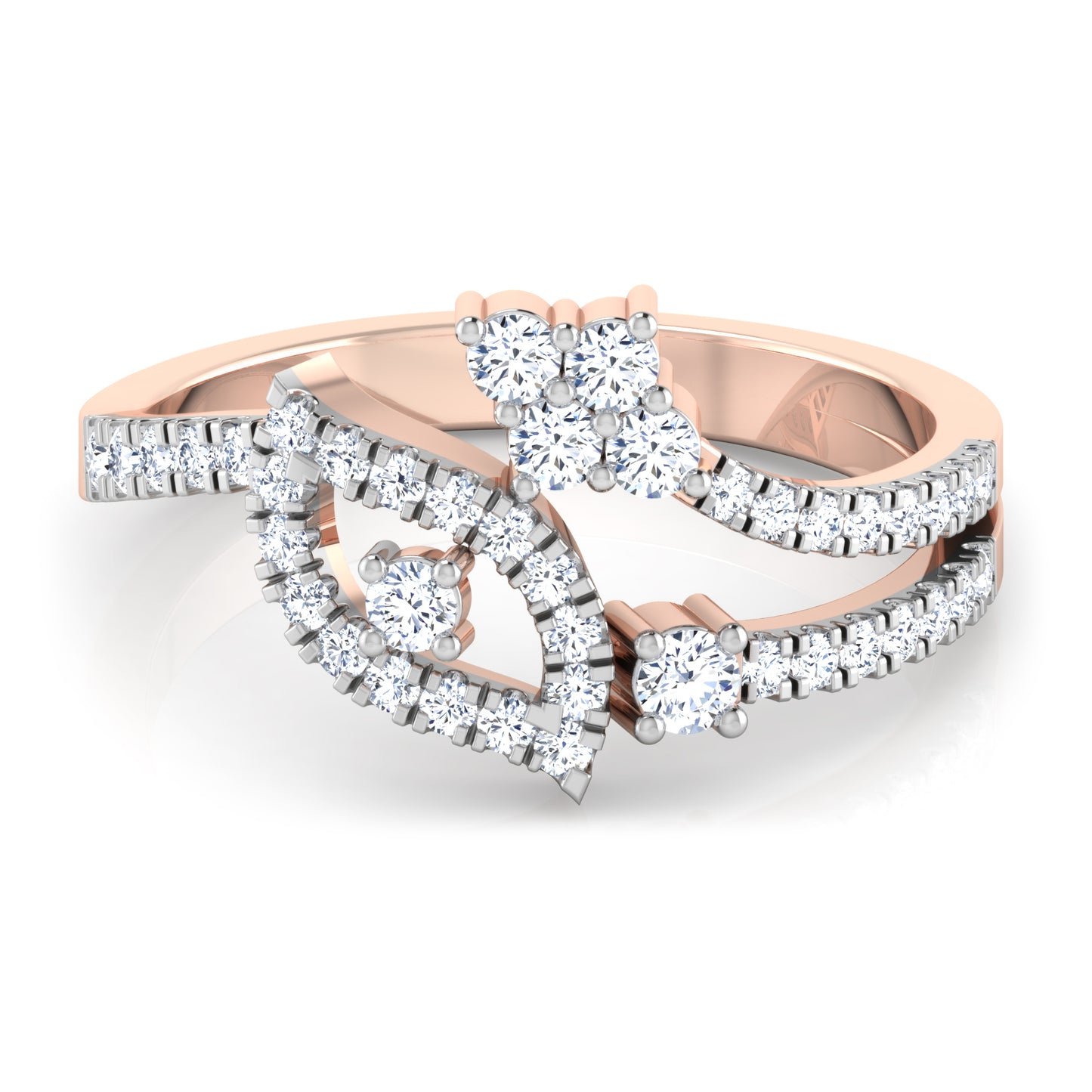 Celestial Cascade Crown Diamond Crown Ring