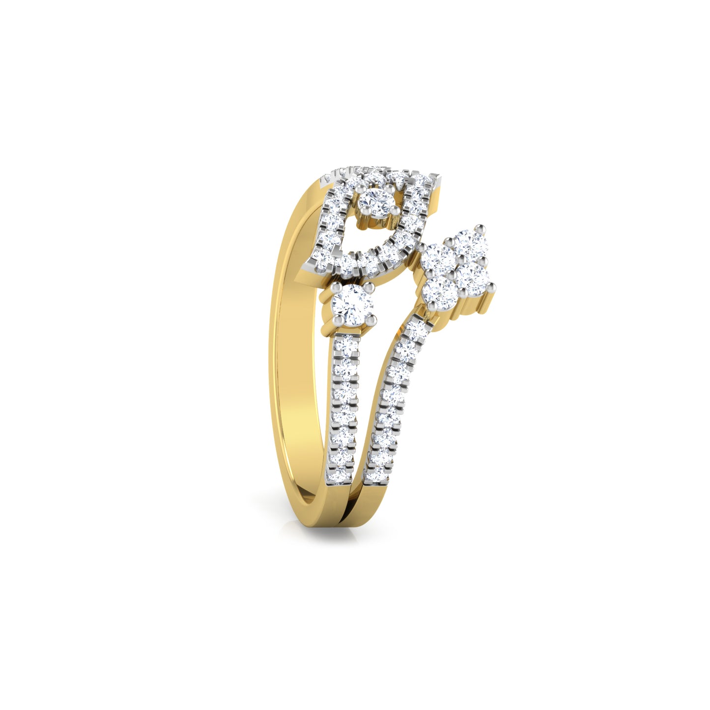 Celestial Cascade Crown Diamond Crown Ring