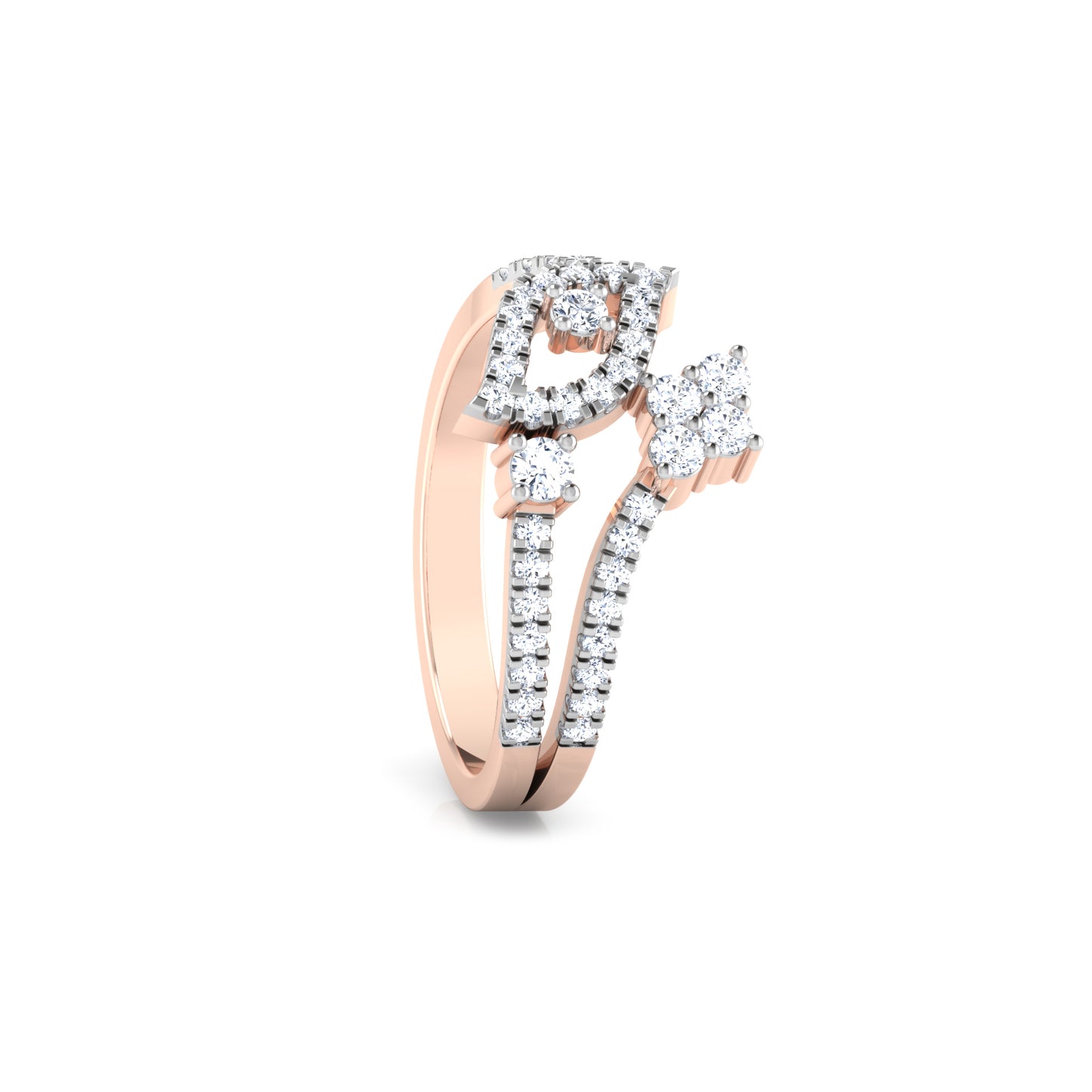 Celestial Cascade Crown Diamond Crown Ring